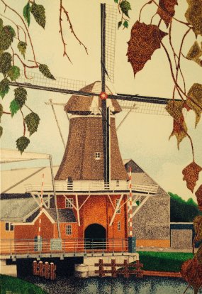 Molen " Nooit Gedacht" Nieuw-AmsterdamVeenoord.