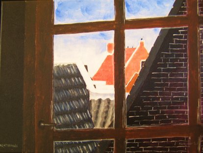 Het Achterhuis "Zicht op daken"