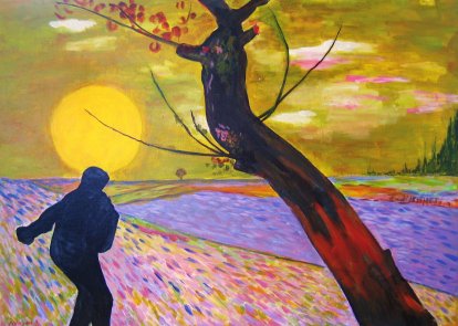 De Zaaier, naar Vincent van Gogh door Aad Vrijhof