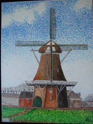 De molen "Nooit gedacht" te Nieuw-Amsterdam/Veenoord maart 2011