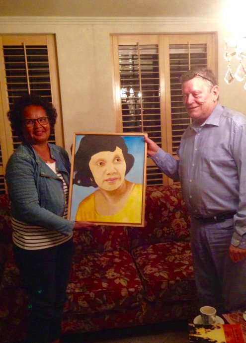 Overhandiging van het schilderij aan Louise Sapulette